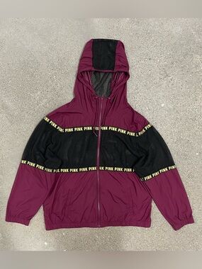 Victoria's Secret PINK Campus Full Zip Mesh Hoodie Jacket Flawless size M/L